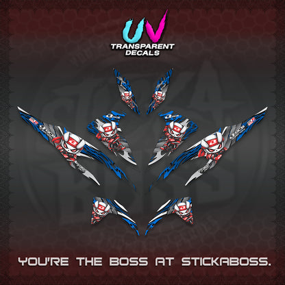 CLICK 125 V2 UV TRANSPARENT DECALS (2026 NEW RCB 2.0 DESIGN) STICKER KITS BY STICKABOSS
