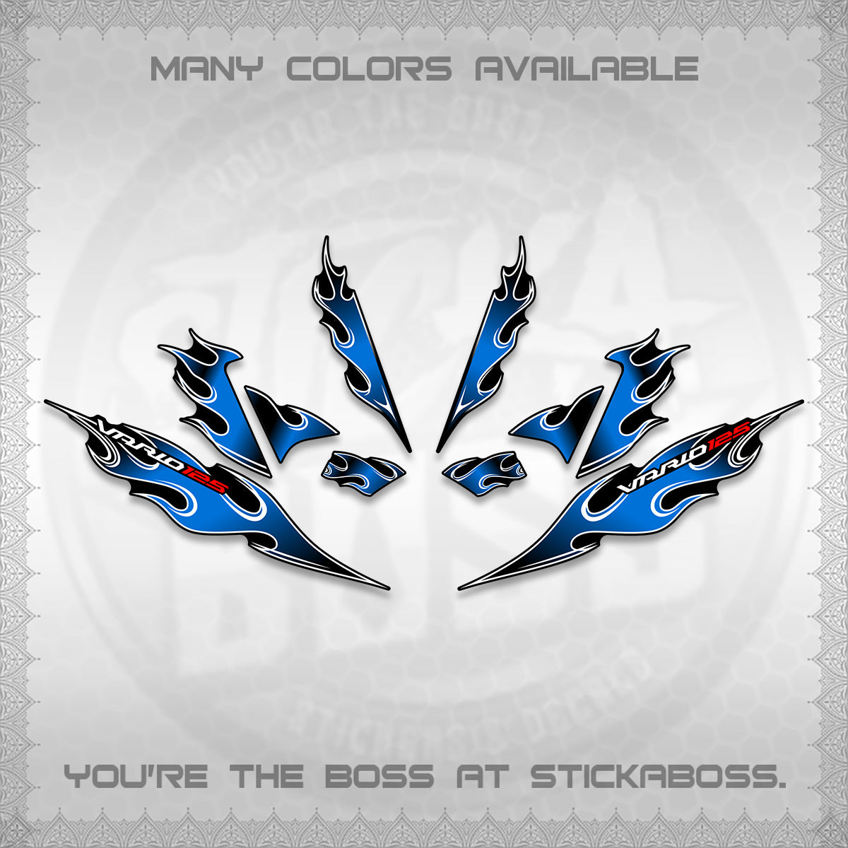 CLICK 125 V4 VARIO DECALS (2026 MOTIF FLAME 1 TONE)STICKER DECALS By STICKABOSS