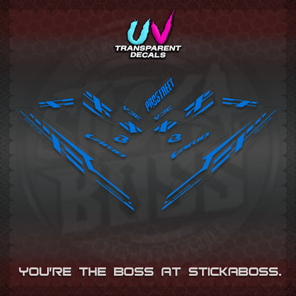 CLICK V3 UV TRANSPARENT VARIO DECALS (2026 V3E 001 DESIGN)STICKER KITS By STICKABOSS