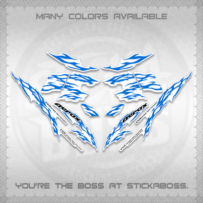 AEROX 155 V2 FOR WHITE DECALS (2026 TRIBAL LIGHTNING DESIGN) STICKER KITS BY STICKABOSS