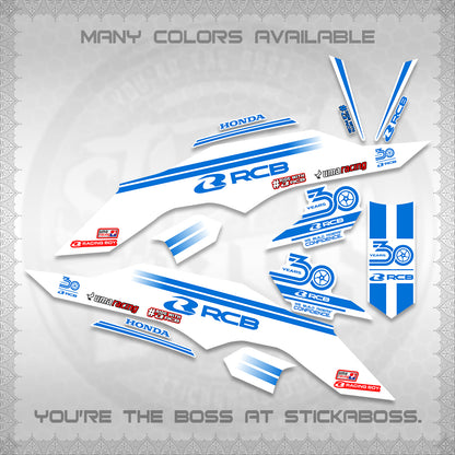 CLICK 125 V3 FOR WHITE DECALS (2026 30TH ANNIVERSARY RACING DESIGN)STICKER DECALS By STICKABOSS