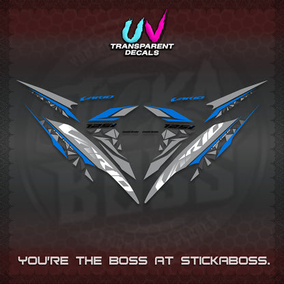 CLICK 125 V2 VARIO UV TRANSPARENT DECALS (2018–2022 STYLE DESIGN) STICKER DECALS BY STICKABOSS