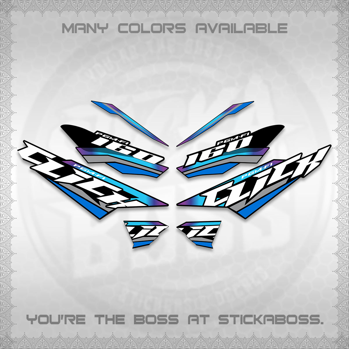 CLICK 160 STRIPING DECALS (SPORTS RACE STRIPES 01) STICKER KITS BY STICKABOSS