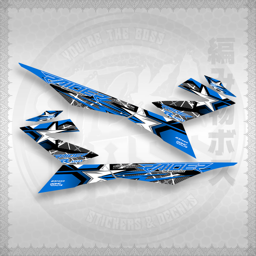 STICKER DECALS for RAIDER 150 FI (RFISATHMATH04) By STICKABOSS (SOFIE LAMINATED WATERPROOF)