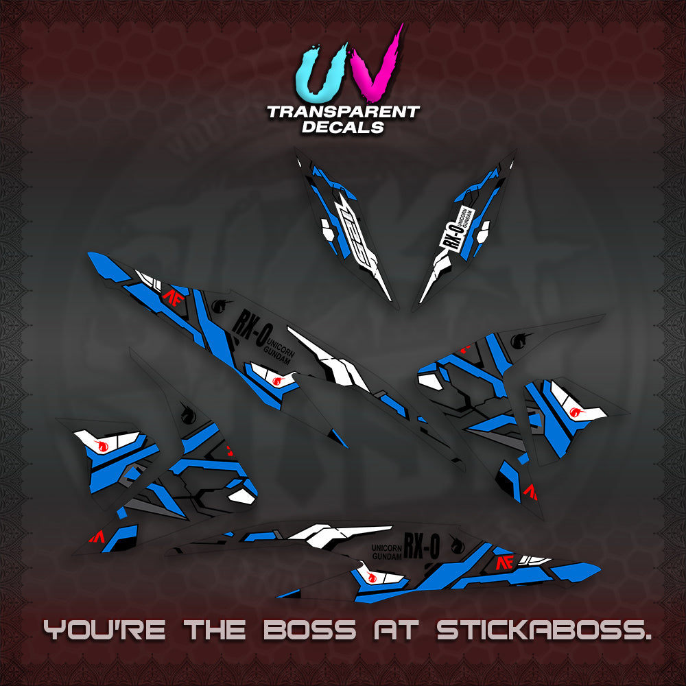 CLICK V2 UV TRANSPARENT VARIO DECALS (RX-O UNICORN GD)STICKER DECALS By STICKABOSS