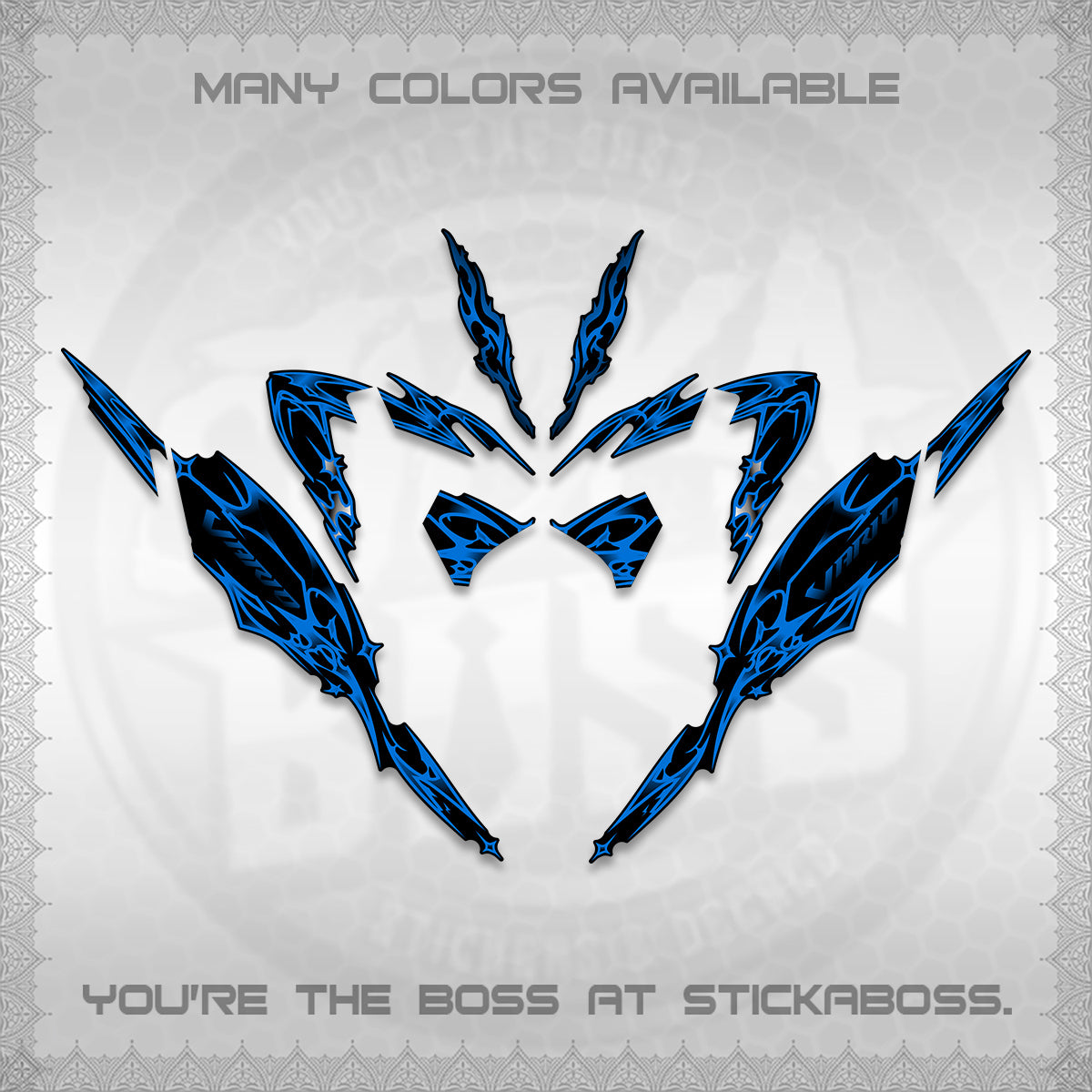 CLICK 125 V4 VARIO DECALS (2026 TRIBAL LIGHTNING DESIGN) STICKER KITS BY STICKABOSS