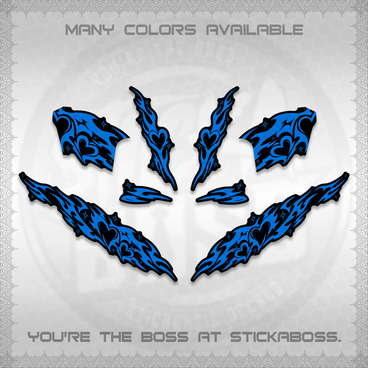 CLICK 125 V2 DECALS (2026 STRIPING HEART DESIGN) STICKER KITS BY STICKABOSS