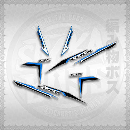 STICKER DECALS for CLICK 125 V2 (CV224NVSTIN) By STICKABOSS (SOFIE LAMINATED WATERPROOF)