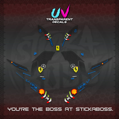 AEROX V2 UV TRANSPARENT DECALS (2026 HORSE RACE DESIGN) STICKER DECALS By STICKABOSS