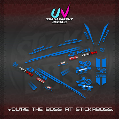 CLICK 125 V2 UV TRANSPARENT DECALS (2026 30TH ANNIVERSARY RACING DESIGN) STICKER DECALS By STICKABOSS