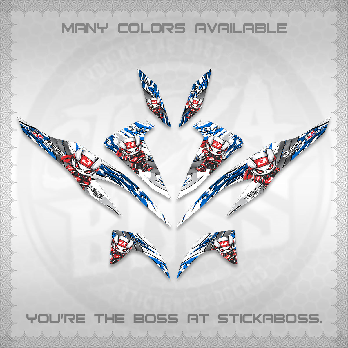CLICK 125 V2 FOR WHITE DECALS (2026 NEW RCB 2.0 DESIGN) STICKER KITS BY STICKABOSS