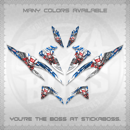 CLICK 125 V2 FOR WHITE DECALS (2026 NEW RCB 2.0 DESIGN) STICKER KITS BY STICKABOSS