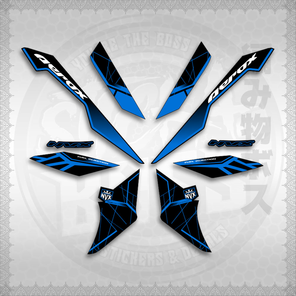 STICKER DECALS for AEROX V3 ALPHA TURBO INDO-MALAYSIAN (AV3MAMABO) By STICKABOSS (SOFIE LAMINATED WATERPROOF)