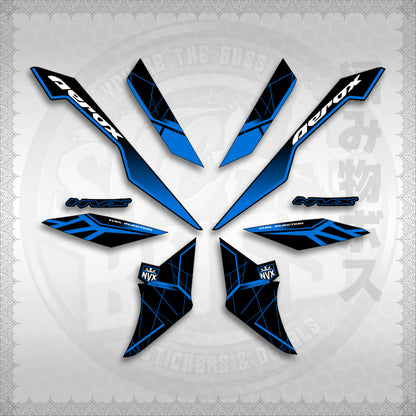 STICKER DECALS for AEROX V3 ALPHA TURBO INDO-MALAYSIAN (AV3MAMABO) By STICKABOSS (SOFIE LAMINATED WATERPROOF)