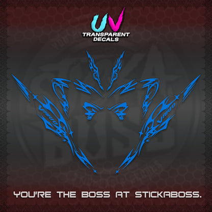 CLICK 125 V4 VARIO UV TRANSPARENT DECALS (2026 TRIBAL LIGHTNING DESIGN) STICKER KITS BY STICKABOSS