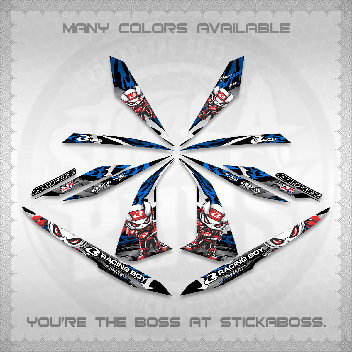 AEROX 155 V1 DECALS (2026 NEW RCB 2.0 DESIGN) STICKER KITS BY STICKABOSS