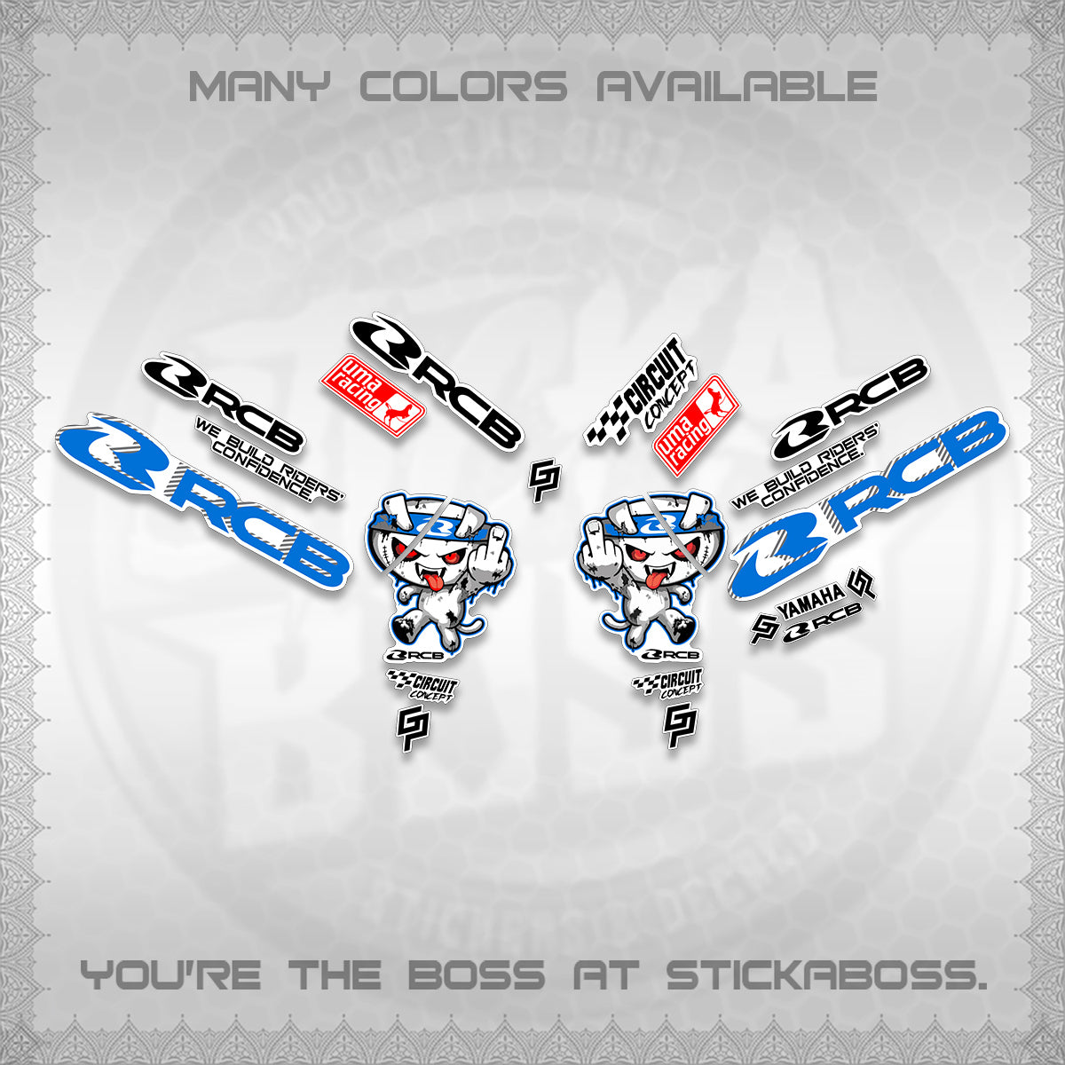 AEROX V2 FOR WHITE DECALS (2026 RACE ZOMBIE DESIGN) STICKER DECALS By STICKABOSS