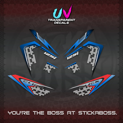 CLICK 125 V4 VIETNAM UV TRANSPARENT DECALS (2026 TERBARU MOTIF DESIGN) STICKER KITS BY STICKABOSS