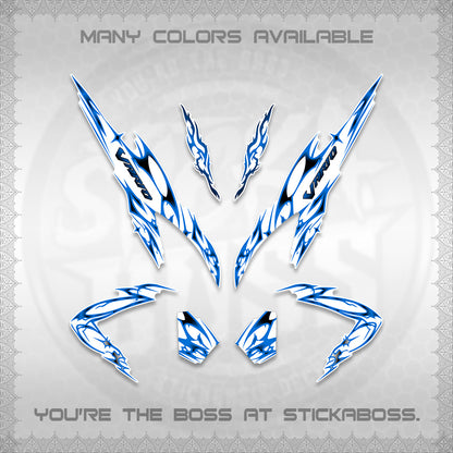 CLICK 125 V2 VARIO FOR WHITE DECALS (2026 TRIBAL LIGHTNING DESIGN) STICKER KITS BY STICKABOSS