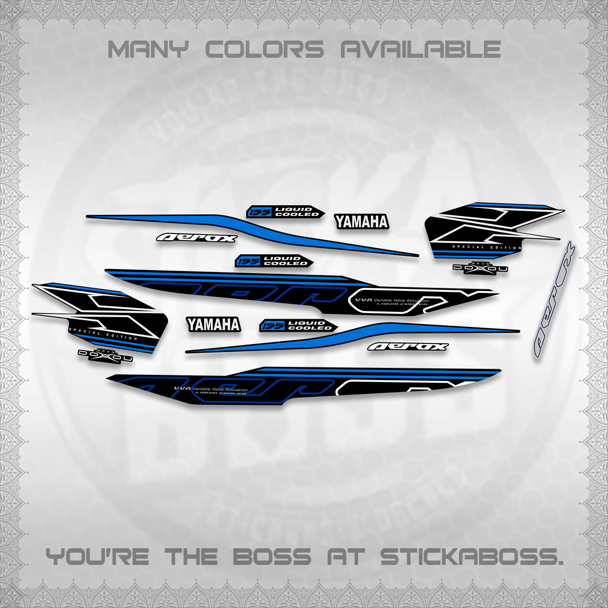 AEROX 155 V1 DECALS (2026 CYBER STYLE 01) STICKER KITS BY STICKABOSS