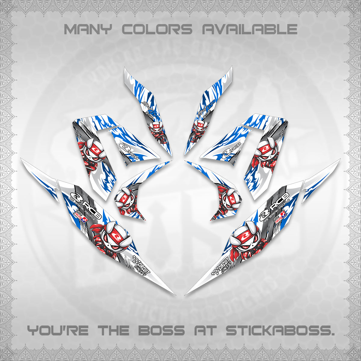 CLICK 125 V4 FOR WHITE DECALS (2026 NEW RCB 2.0 DESIGN) STICKER KITS BY STICKABOSS