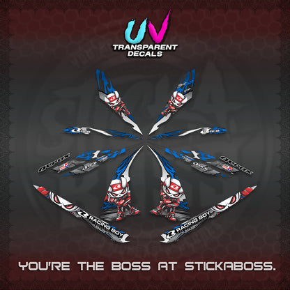 AEROX 155 V1 UV TRANSPARENT DECALS (2026 NEW RCB 2.0 DESIGN) STICKER KITS BY STICKABOSS