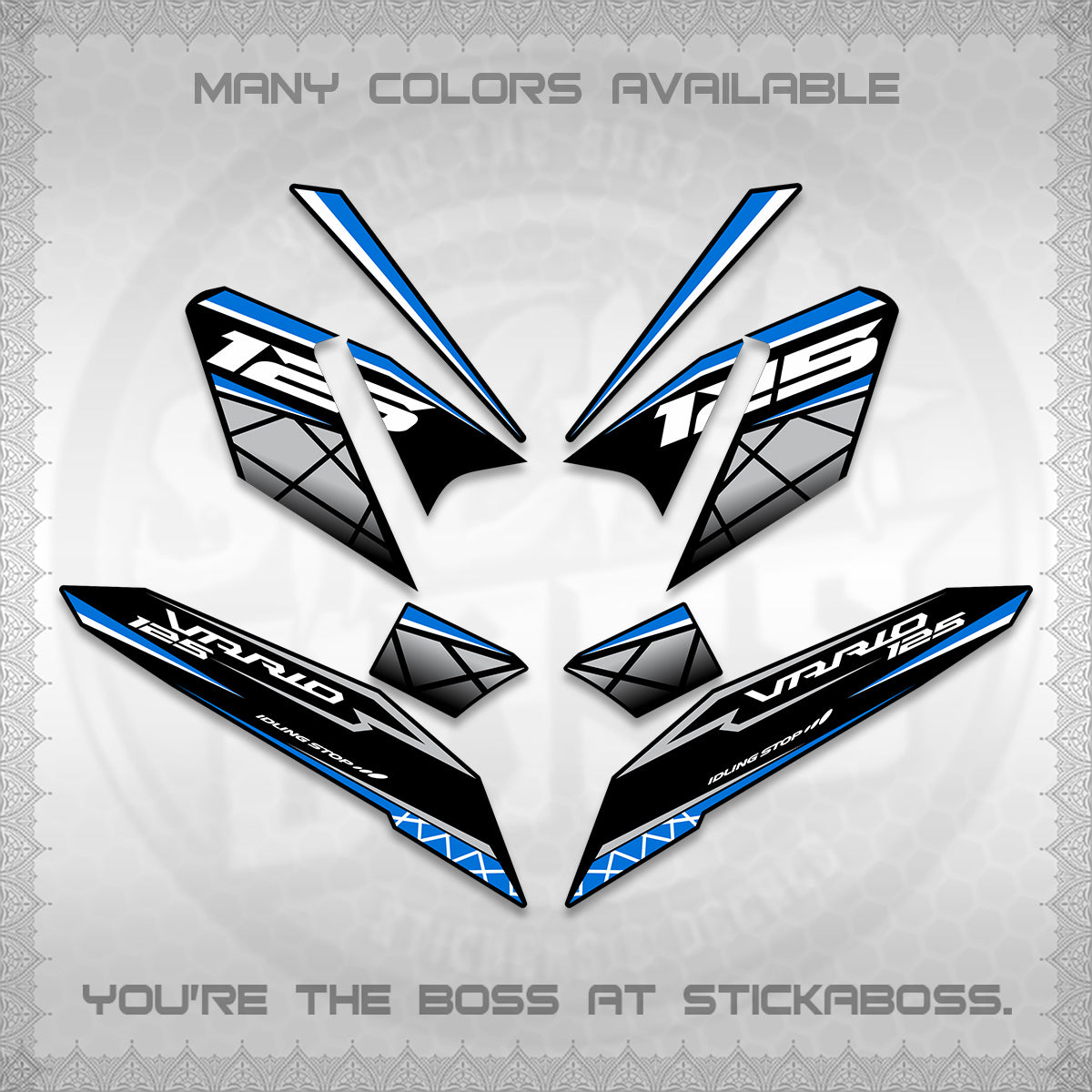 CLICK 125 V4 VARIO DECALS (2026 MODERN STRIPE DESIGN) STICKER KITS BY STICKABOSS