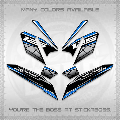 CLICK 125 V4 VARIO DECALS (2026 MODERN STRIPE DESIGN) STICKER KITS BY STICKABOSS