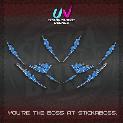 AEROX V2 UV TRANPARENT STRIPING DECALS (1 TONE PUTRA VIRDIAN)STICKER DECALS By STICKABOSS