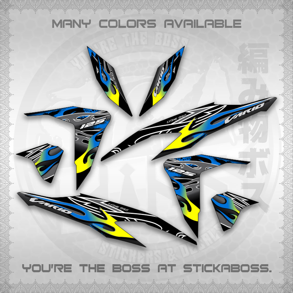 CLICK 125 V2 MALAY CONCEPT ( TRIBAL X FIRE CUSTOM ) STICKER DECALS By STICKABOSS
