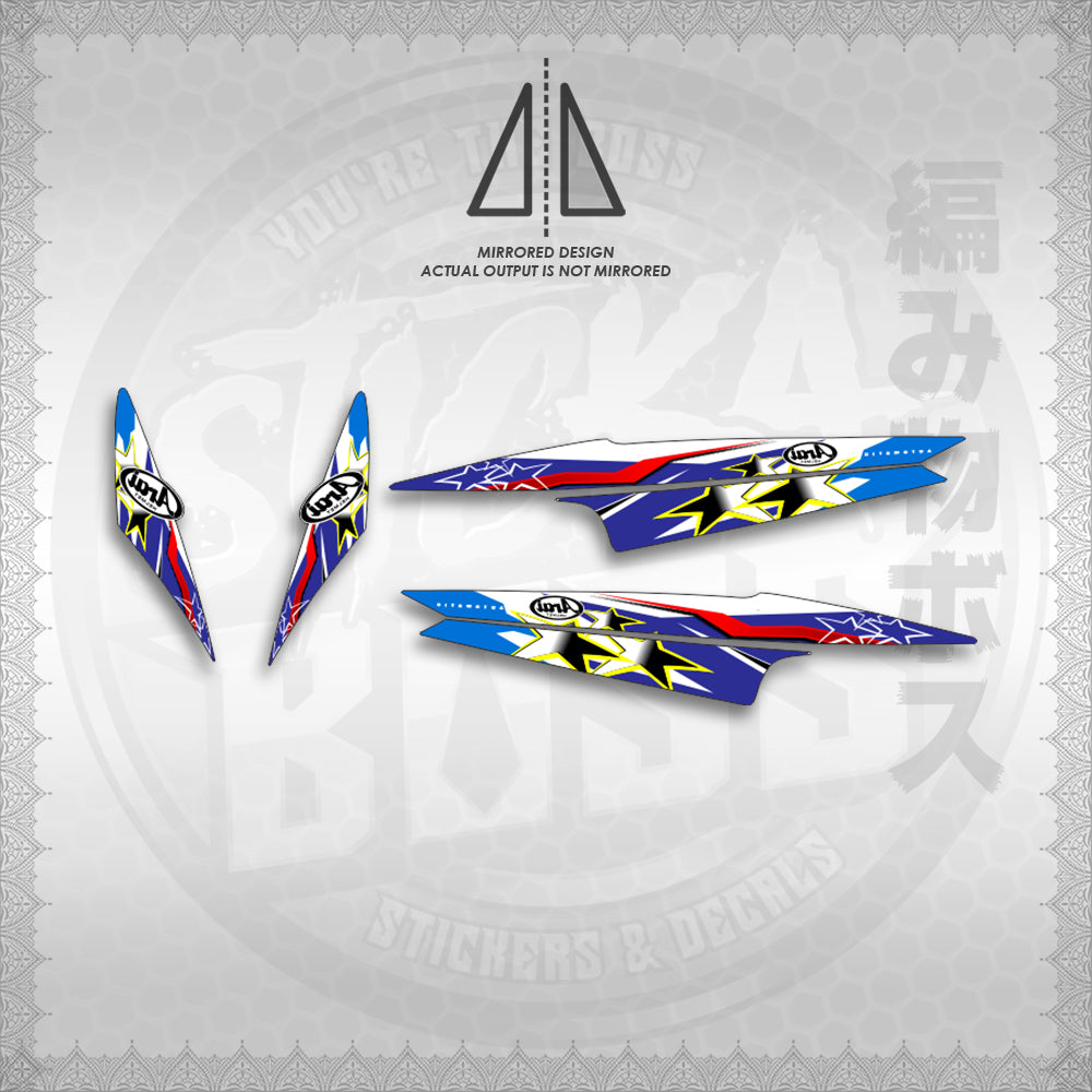 STICKER DECALS for MIO 1 (MIR25BIDESIGN)  By STICKABOSS (SOFIE LAMINATED WATERPROOF)