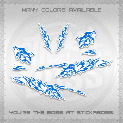 CLICK 125 V2 FOR WHITE DECALS (2026 TRIBAL HEART DESIGN) STICKER KITS BY STICKABOSS