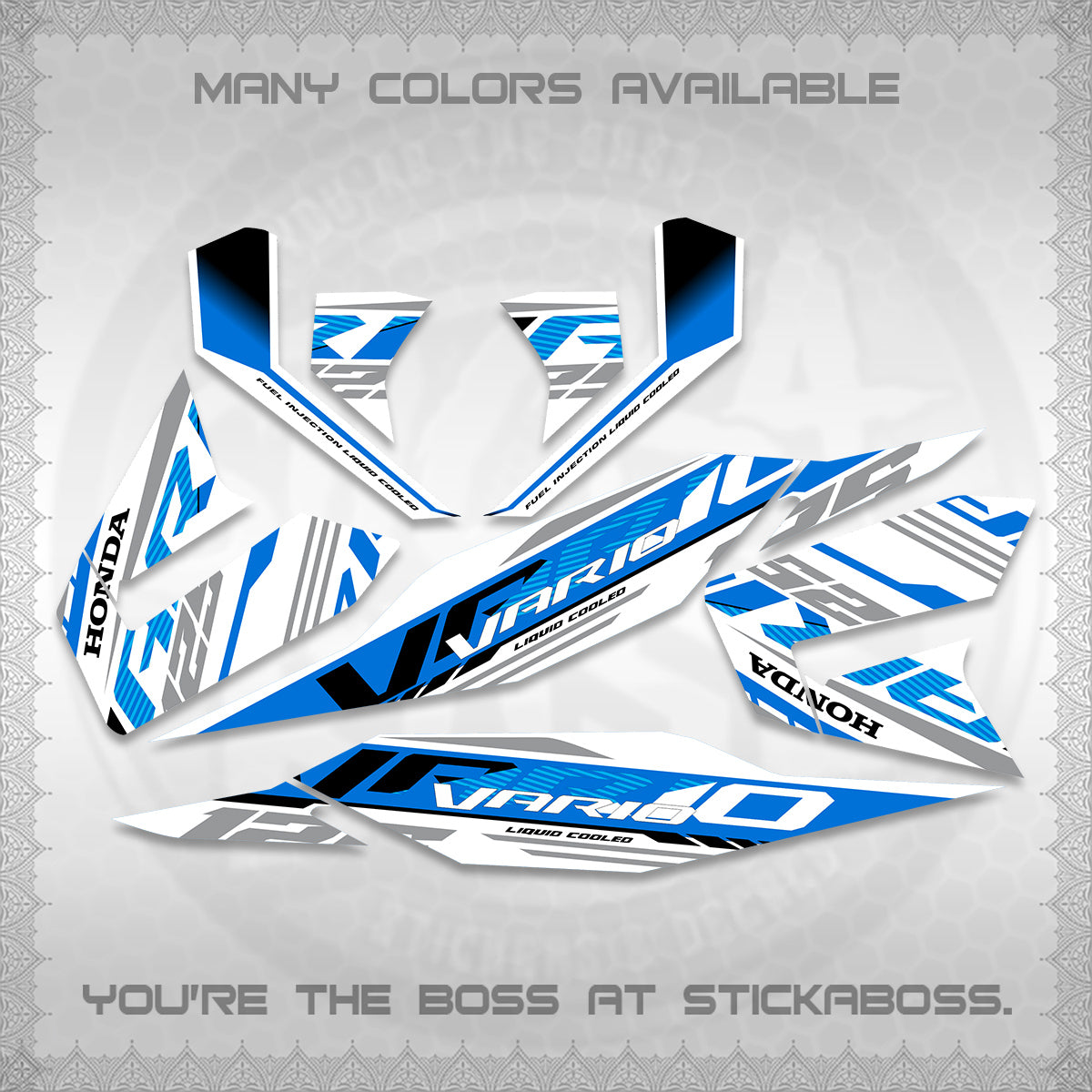 CLICK 125 V4 MALAY VARIO FOR WHITE DECALS (2026 VV12 DESIGN) STICKER KITS BY STICKABOSS