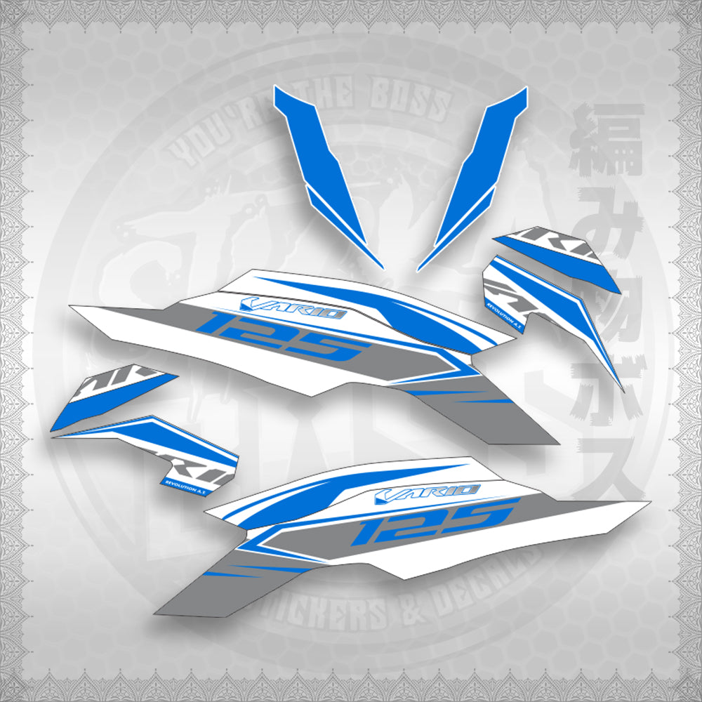 STICKER DECALS for CLICK 125 V3 MALAY / INDO CONCEPT (CV3FOWHSLSTA30) By STICKABOSS (SOFIE LAMINATED)