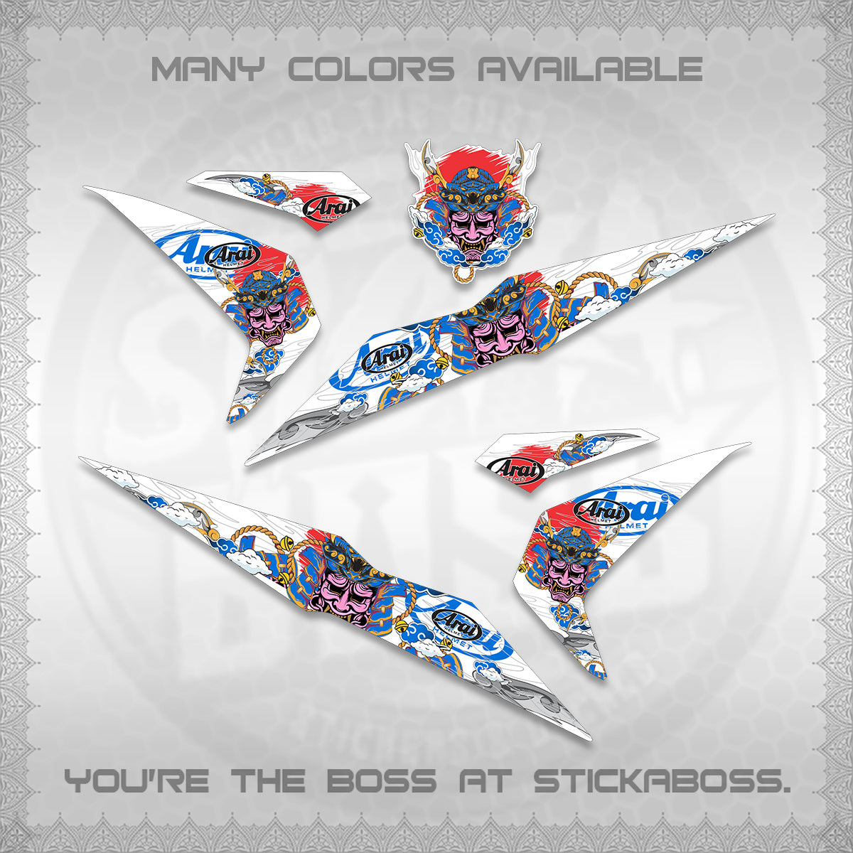 BEAT FI V2 INDO FOR WHITE DECALS (2026 NEW SAMURAI MOTIF) STICKER KITS BY STICKABOSS