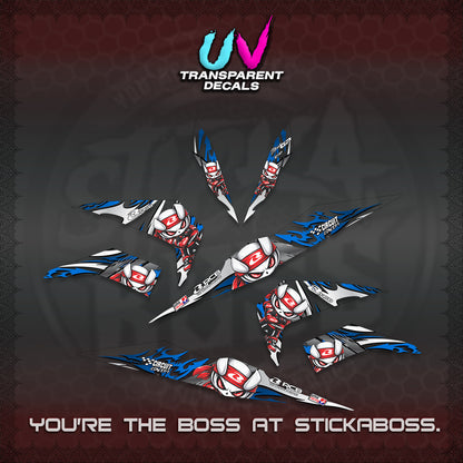 BEAT FI V2 UV TRANSPARENT DECALS (2026 NEW RCB 2.0 DESIGN) STICKER KITS BY STICKABOSS