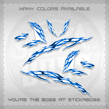 CLICK 125 V3 FOR WHITE DECALS (2026 TRIBAL LIGHTNING DESIGN) STICKER KITS BY STICKABOSS
