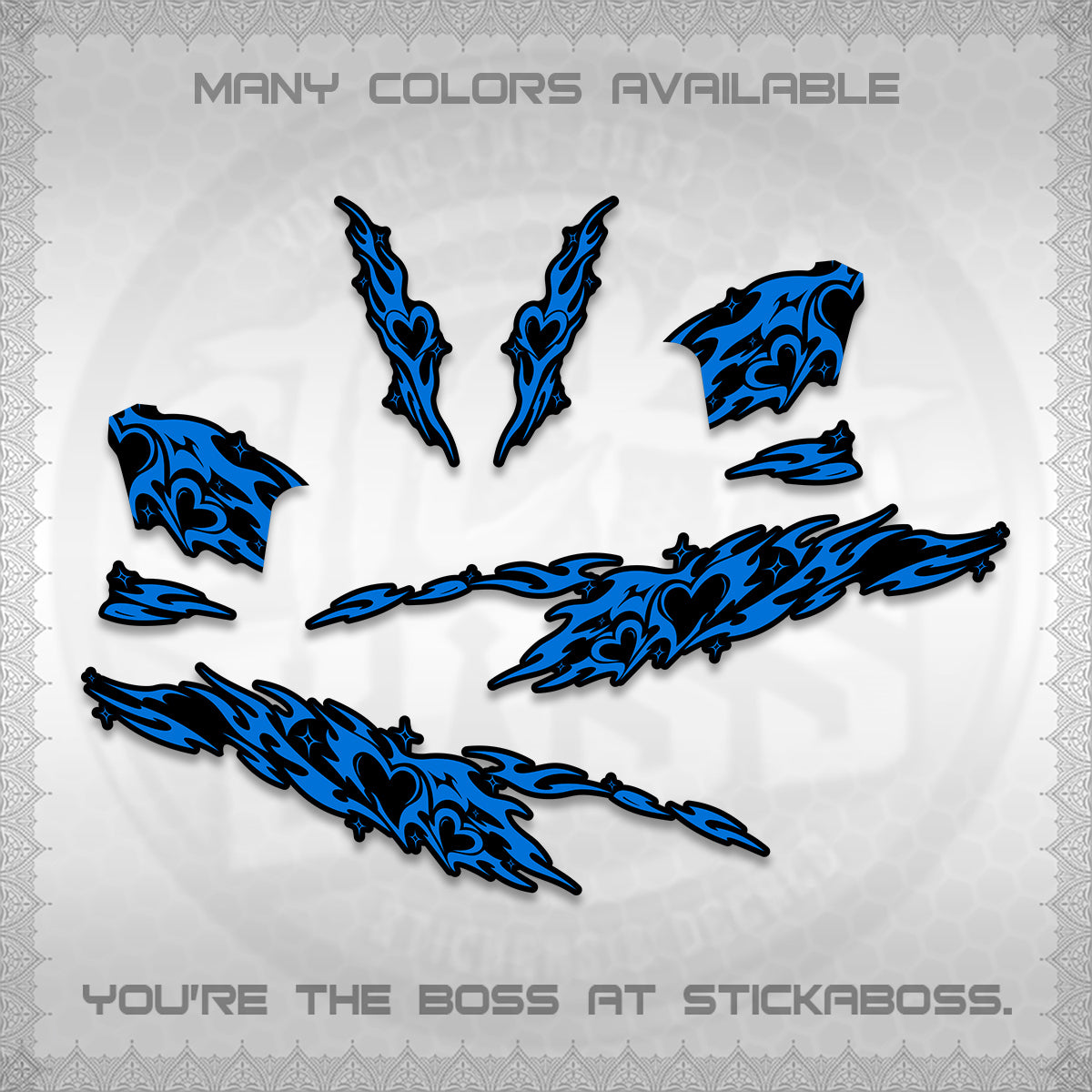 CLICK 125 V2 DECALS (2026 TRIBAL HEART DESIGN) STICKER KITS BY STICKABOSS