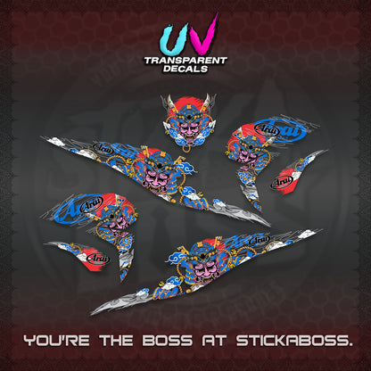 BEAT FI INDO UV TRANSPARENT DECALS (2026 NEW SAMURAI MOTIF) STICKER KITS BY STICKABOSS