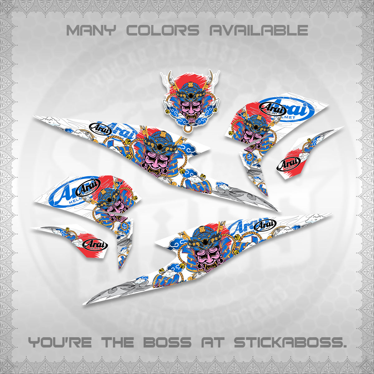 BEAT FI INDO FOR WHITE DECALS (2026 NEW SAMURAI MOTIF) STICKER KITS BY STICKABOSS