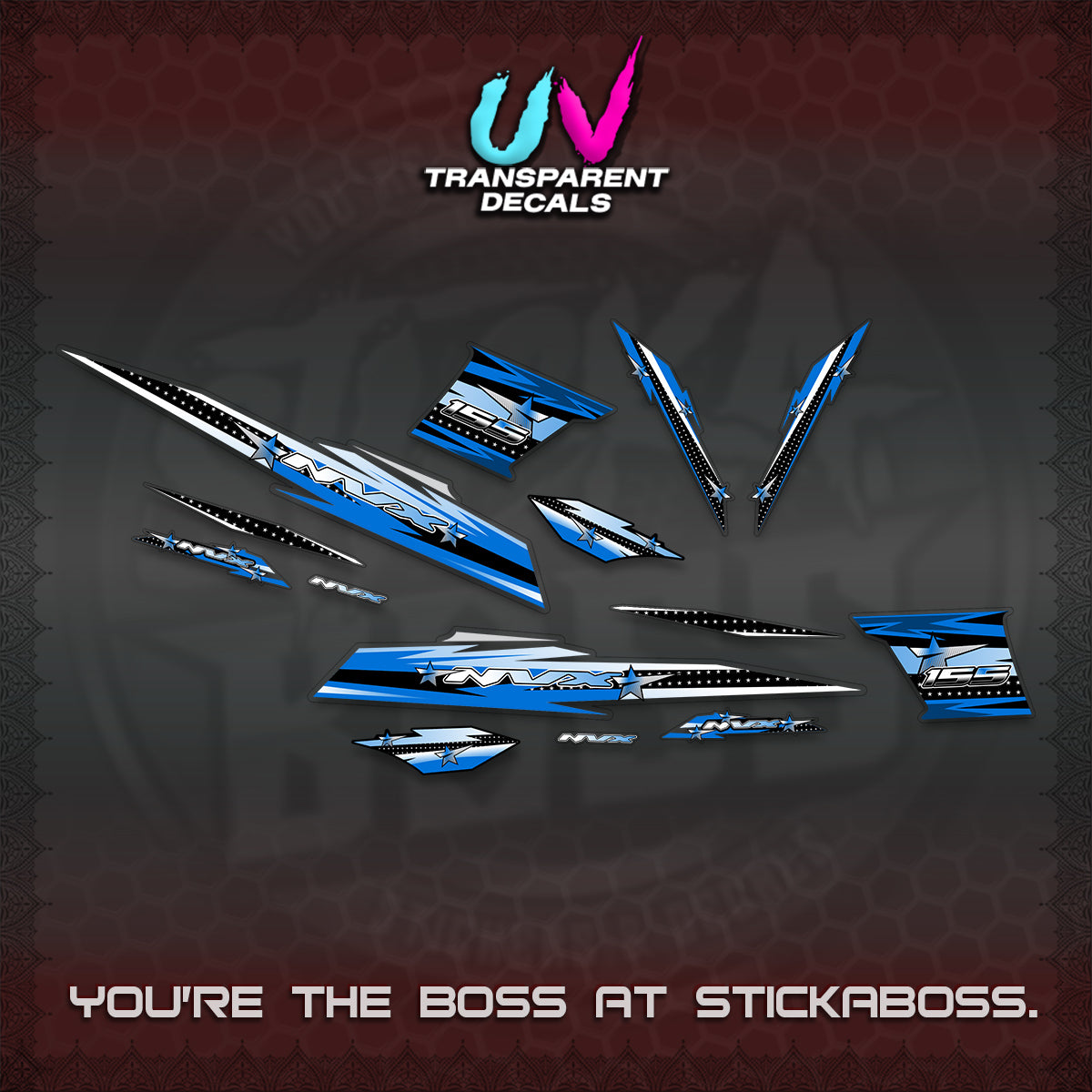 AEROX V2 UV TRANSPARENT DECALS (2026 INDO STAR 001) STICKER KITS BY STICKABOSS