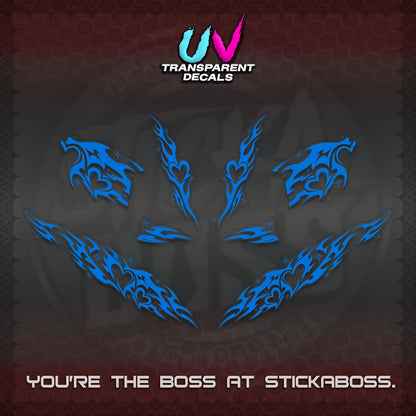 CLICK 125 V2 UV TRANSPARENT DECALS (2026 STRIPING HEART DESIGN) STICKER KITS BY STICKABOSS