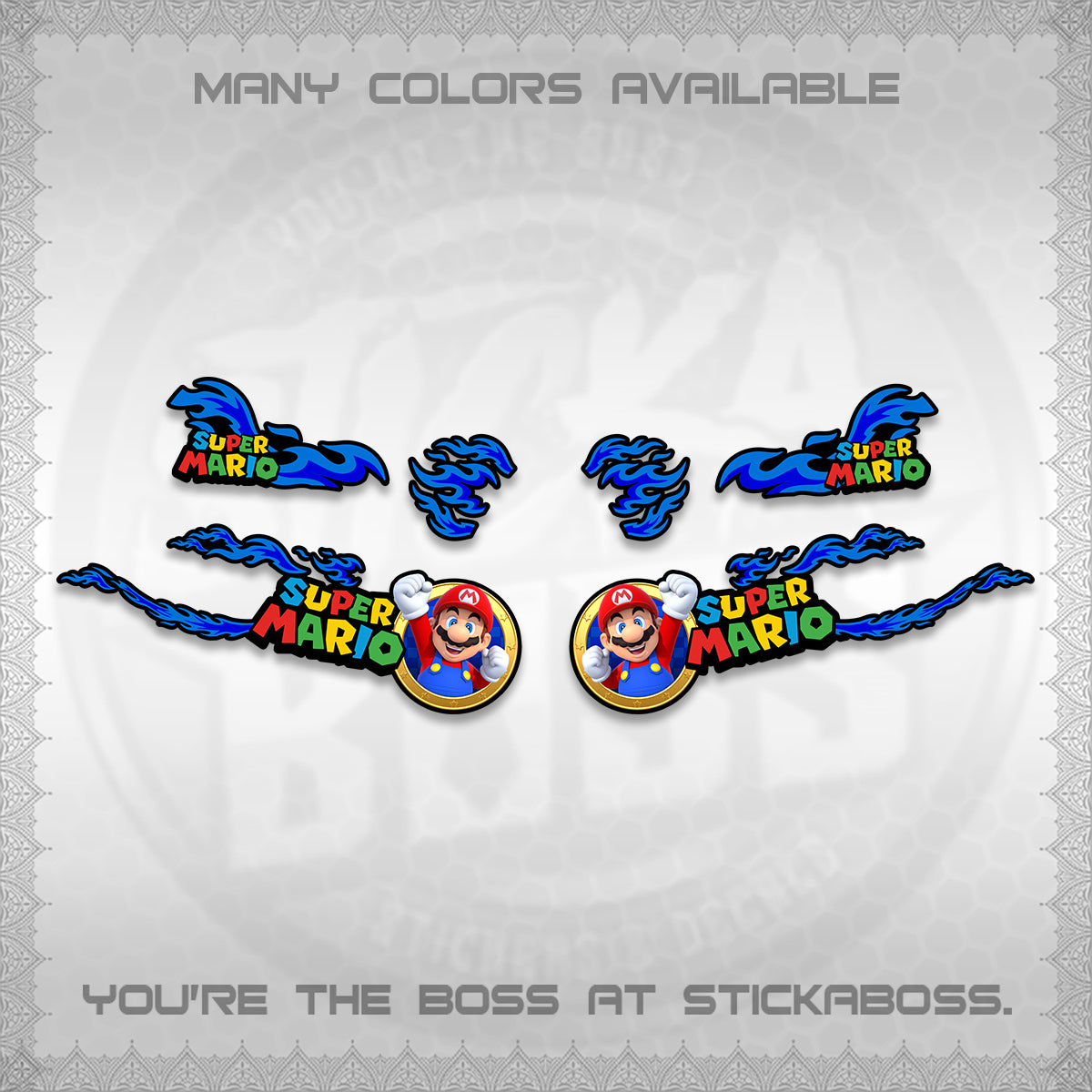 FAZZIO DECALS (FLAMES 02 SUPER-M MOTIF) STICKER KITS BY STICKABOSS