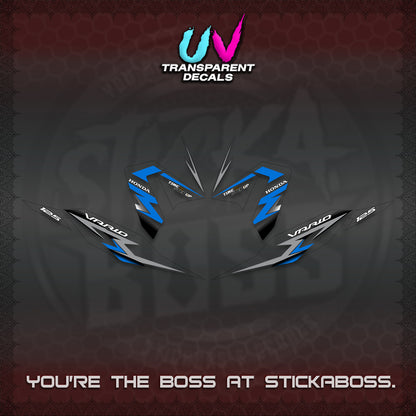 CLICK 125 V4 VARIO UV TRANSPARENT DECALS (2026 VR0006 DESIGN) STICKER KITS BY STICKABOSS