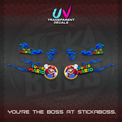 FAZZIO UV TRANSPARENT DECALS (FLAMES 02 SUPER-M MOTIF) STICKER KITS BY STICKABOSS