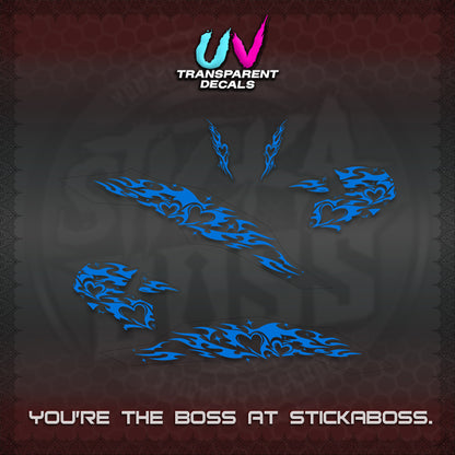 CLICK 125 V3 UV TRANSPARENT DECALS (2026 TRIBAL HEART DESIGN) STICKER KITS BY STICKABOSS