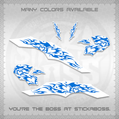 CLICK 125 V3 FOR WHITE DECALS (2026 TRIBAL HEART DESIGN) STICKER KITS BY STICKABOSS