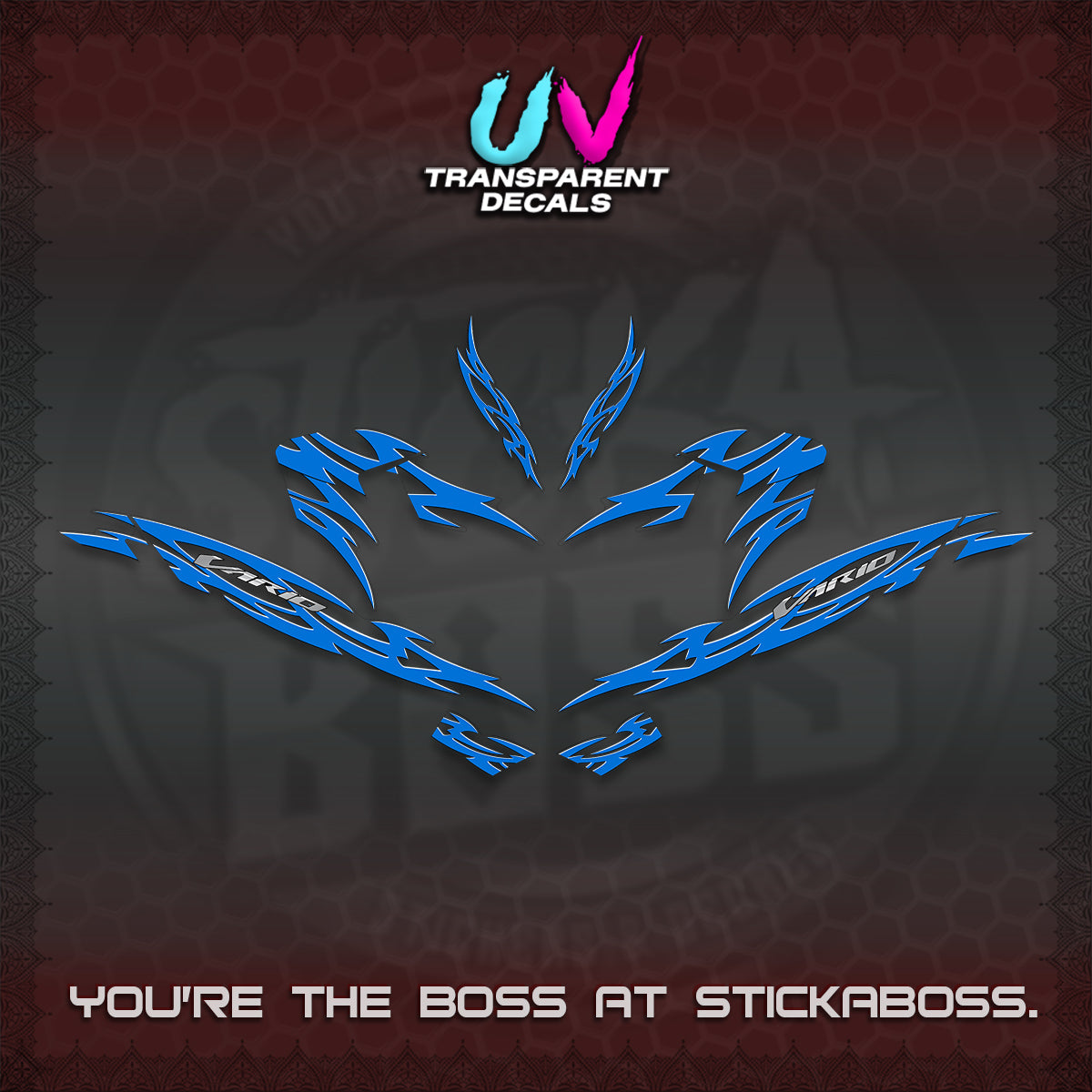 CLICK 125 V4 INDO VARIO UV TRANSPARENT DECALS (2026 NUSANTARA STRIPING) STICKER DECALS By STICKABOSS