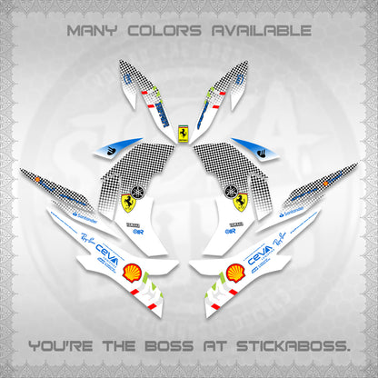 AEROX V2 FOR WHITE DECALS (2026 HORSE RACE DESIGN) STICKER DECALS By STICKABOSS