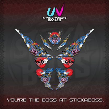 CLICK 125 V1 VARIO UV TRANSPARENT DECALS (2026 NEW SAMURAI MOTIF) STICKER KITS BY STICKABOSS